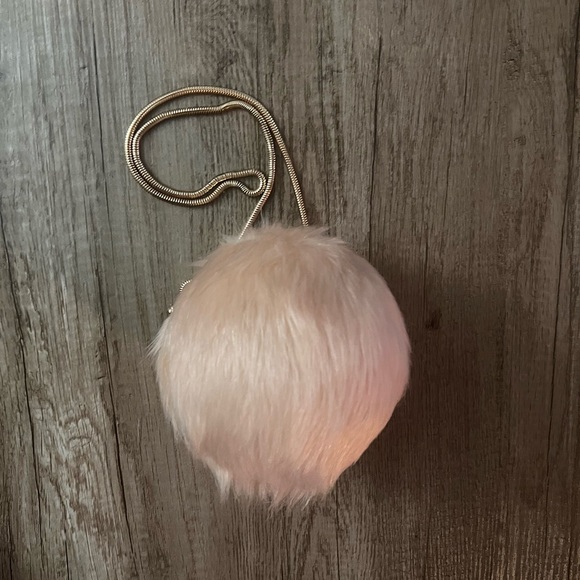 Aldo Pink Faux Fur Ball Bag - Picture 2 of 3